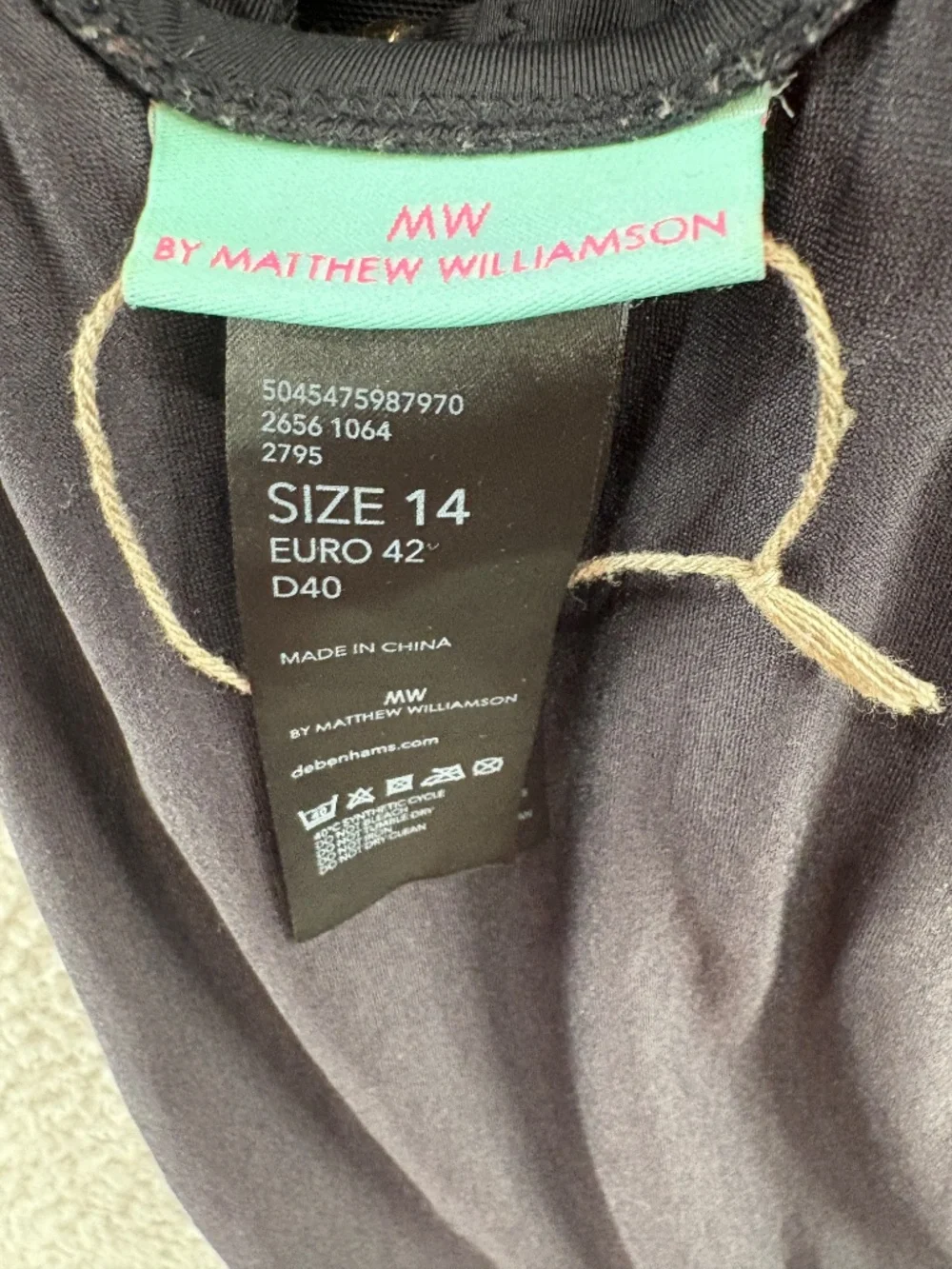MW by Matthew Williamson Black Halter One Piece Swimsuit Plunge Cutout Gold Hard - Picture 9 of 11